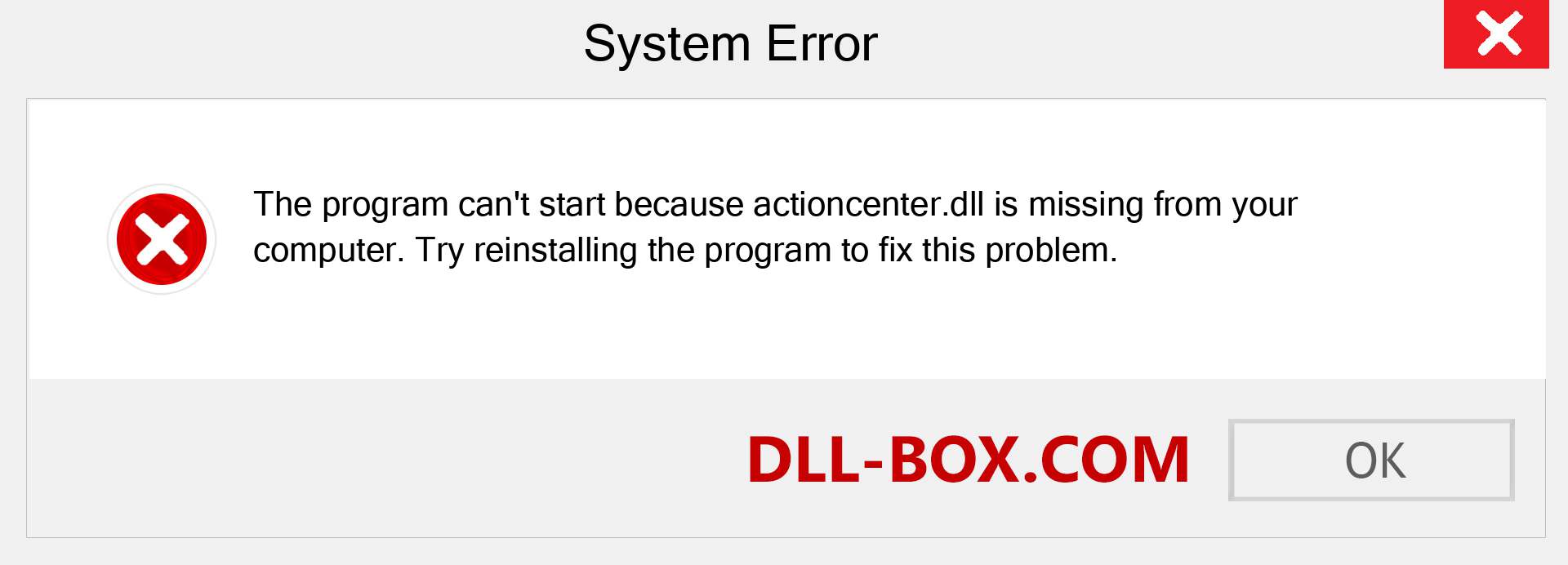  actioncenter.dll file is missing?. Download for Windows 7, 8, 10 - Fix  actioncenter dll Missing Error on Windows, photos, images